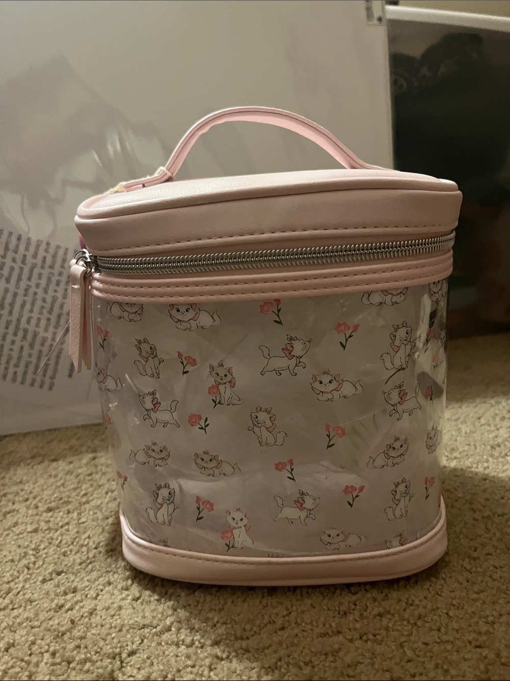 Disney Light Pink and Clear Cosmetic Case featuring Marie